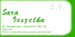 sara veszelka business card